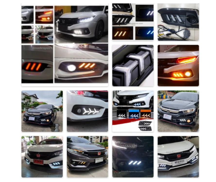 ชุดแผงไฟเดไลท์ตัดหมอก LED Civic FC 2016-2020
