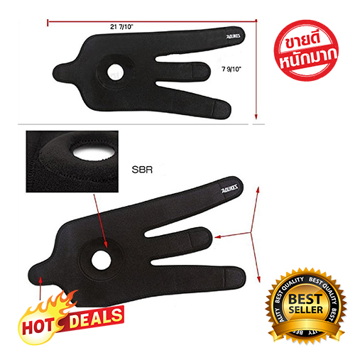 Aolikes อุปกรณ์พยุงหัวเข่า สายรัดเข่า แผ่นรัดพยุงเข่า สีดำ 1 ข้าง ฟรีไซส์ ปรับได้ บรรเทาการบาดเจ็บ ปวดเข่า Knee Support