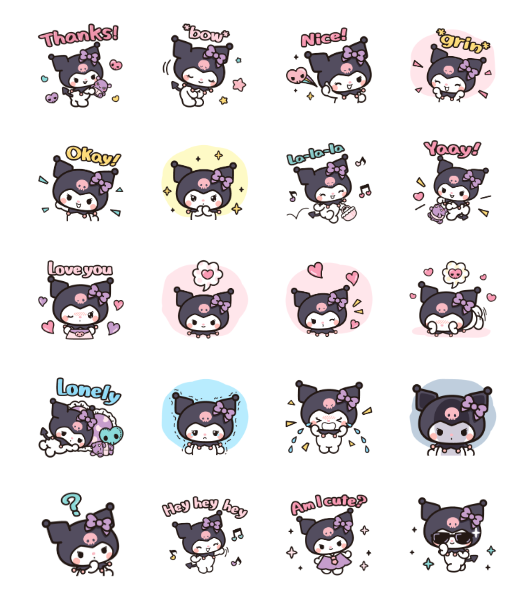 ขายสติกเกอร์ไลน์ Kuromi ♡ น่ารักน่าหยุม