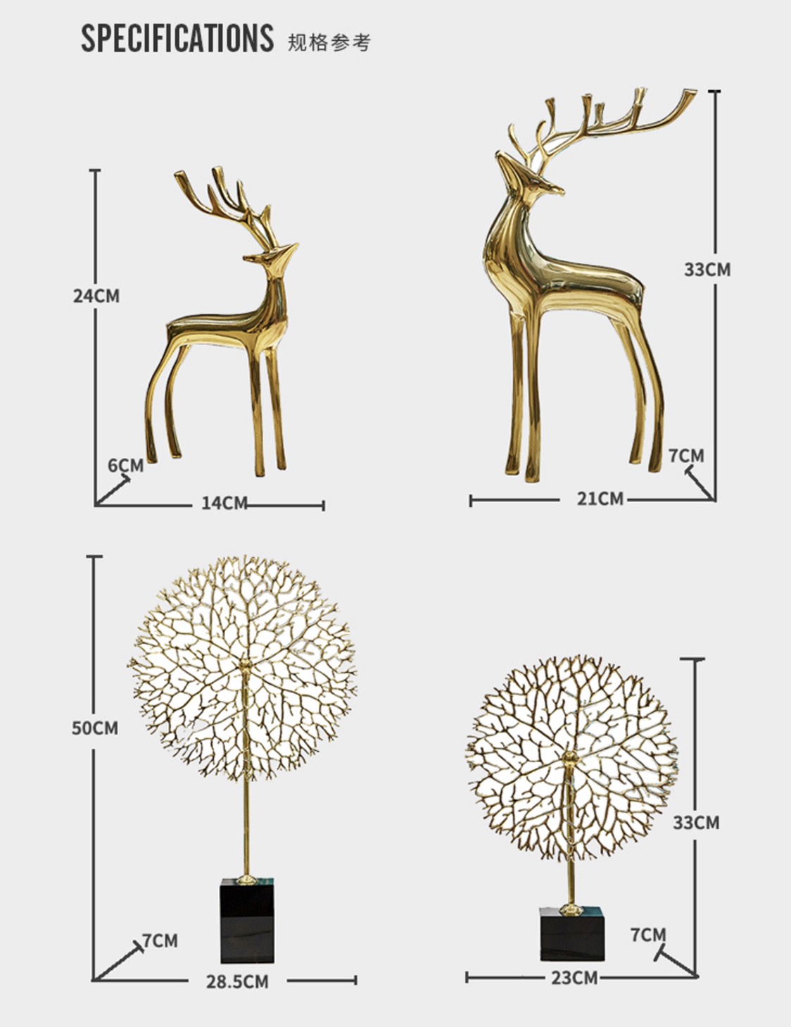 CT015B016 FAMITOSS Home Decoration ตั้งโชว์อุปกรณ์ตกแต่งบ้าน ของตกแต่งห้อง รูปปั้น โมเดลตกแต่งบ้าน โทน สีทอง หรูหรา