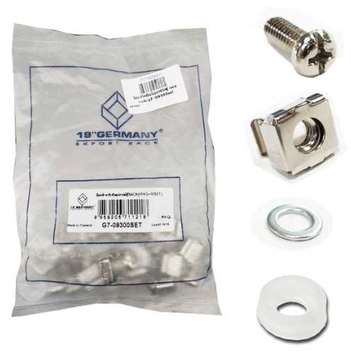19" GERMANY Screw M6, Captive Nut M6 and Plastic Washer G7-09300SETถุงมี 10 ชุด