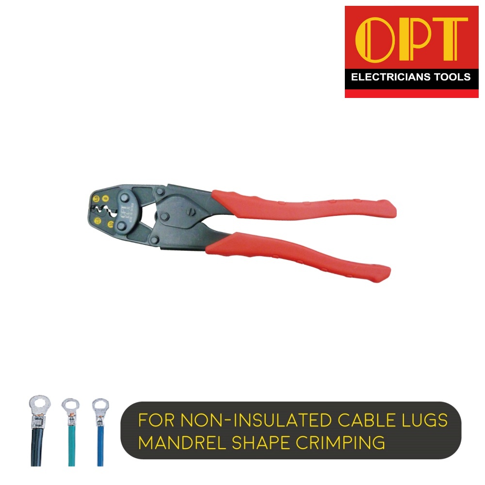 "OPT" KA-8 คีมย้ำแบบจิก คีมย้ำหัวสายไฟ คีมย้ำหางปลาเปลือย หัวตัวยู แบบย้ำมือ (For cable lug, aluminum & copper lug crimping)