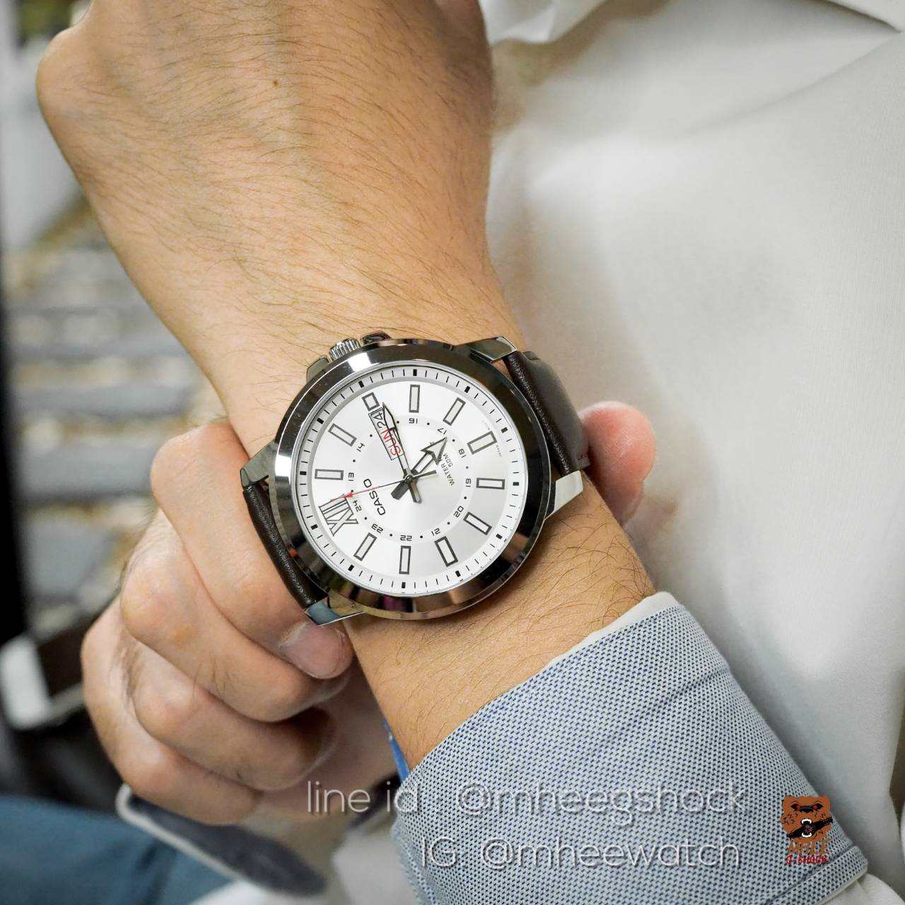 นาฬิกา Casio รุ่นดีเซล สายหนัง หน้าปัดใหญ่เต็มข้อ ของแท้ รับประกันศูนย์เซ็นทรัล