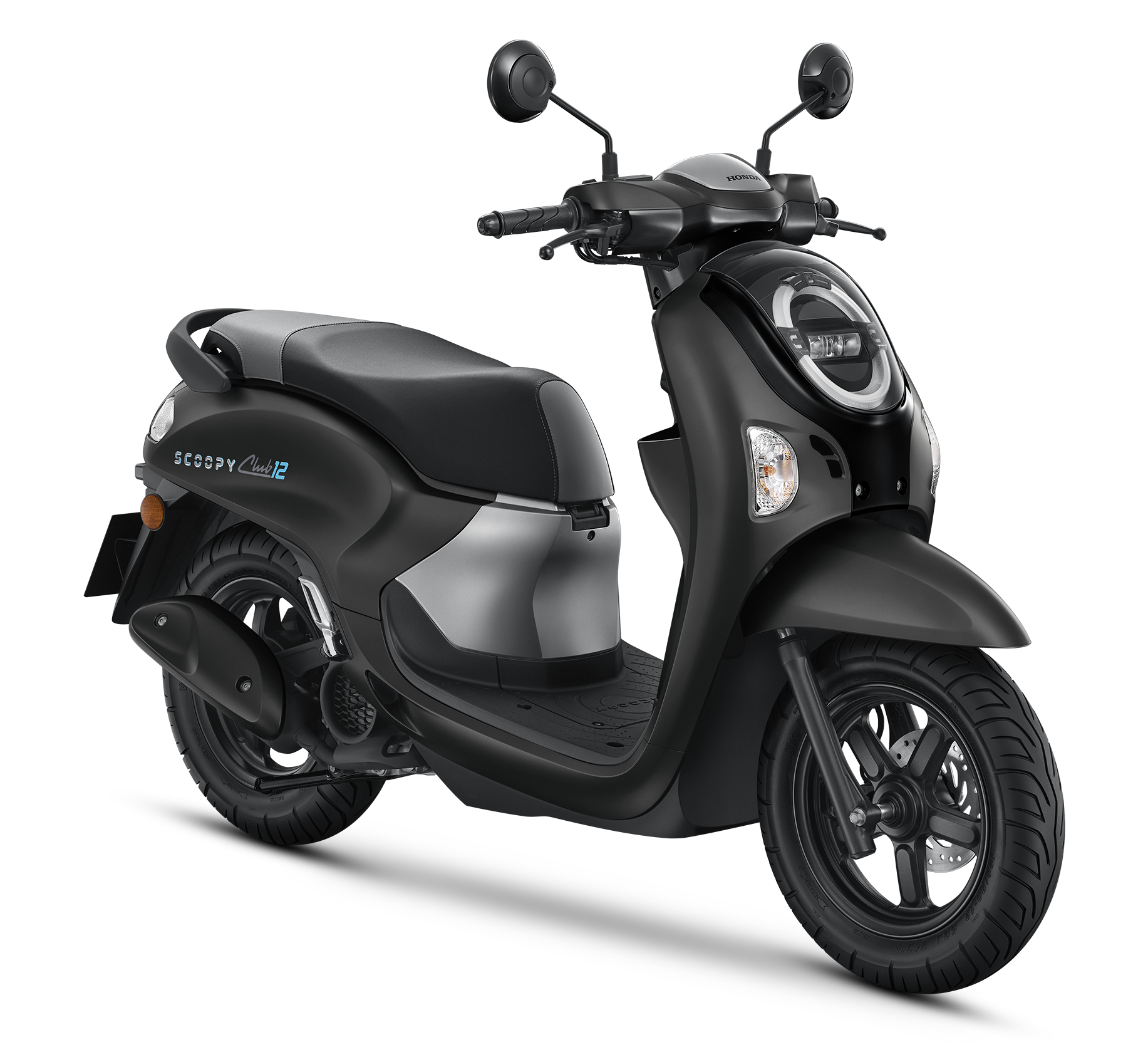 ฮอนด้า Honda Scoopy Club 12 ล้อแม็กคอมบายเบรก Idiing stop มี 4 สี เทา (GRY), น้ำเงิน-เทา (BUG), แดง-เทา (R-G), ขาว-เทา (W-G)