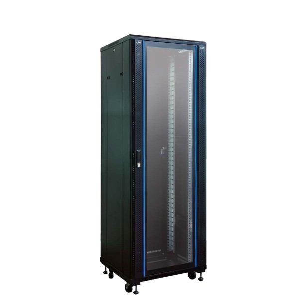 CH-60636GS LINK 19” GLASS RACK 42U, (60 x 60 cm.) Black W60 x D60 x H180 cm.