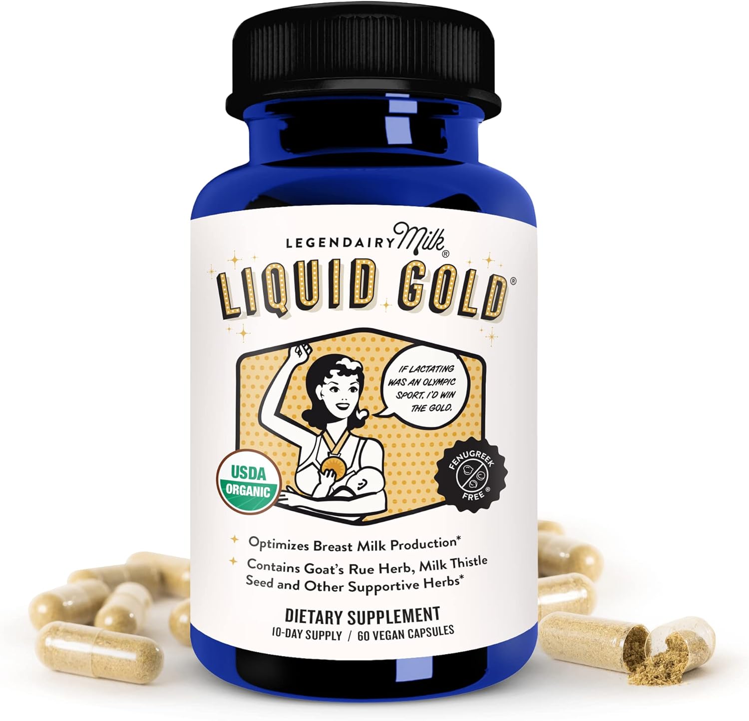 Legendairy Milk Liquid Gold Lactation Support ขนาด 180 เม็ด อาหารเสริมเพิ่มน้ำนมจากสารสกัดออร์แกนิกจากแพะ