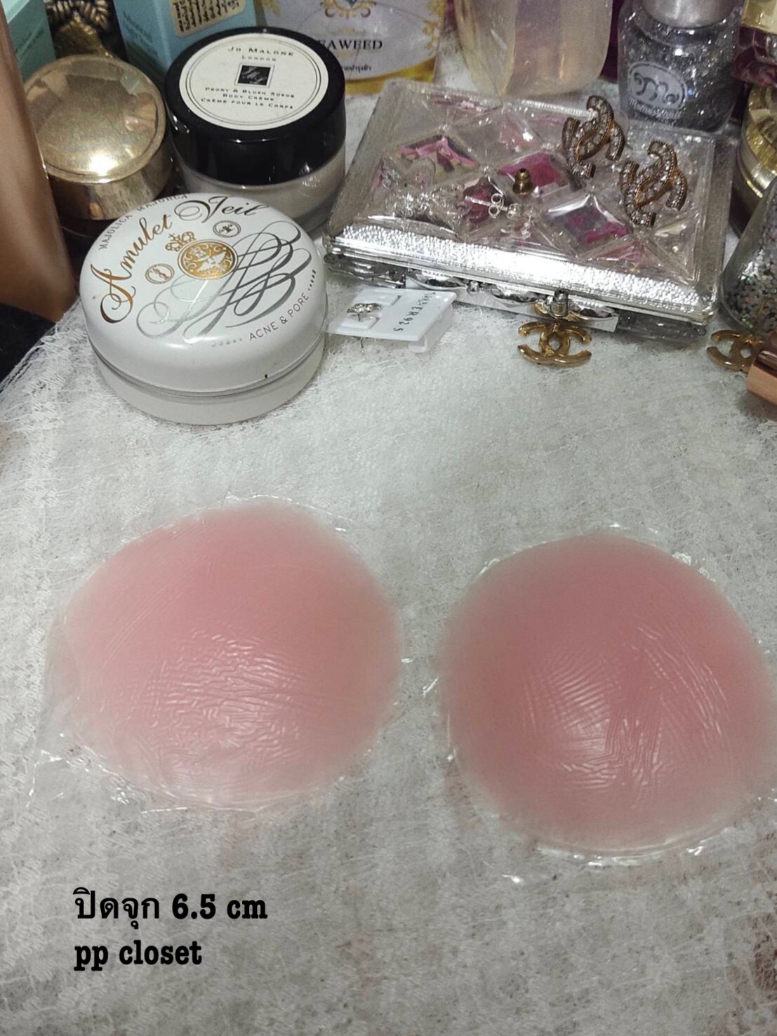ซิลิโคนปิดจุก กาวแน่น ถนอมผิว กันน้ำ กันเหงื่อ ขนาด 6.5 และ 8 มี 2 แบบ 4 สี