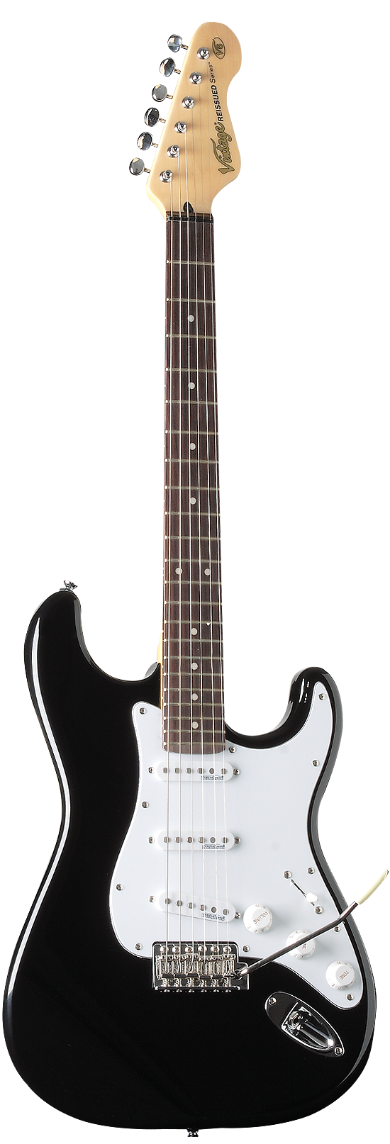 VINTAGE Relssued V6BB Boulevard Black กีตาร์ไฟฟ้าทรง Stratocaster