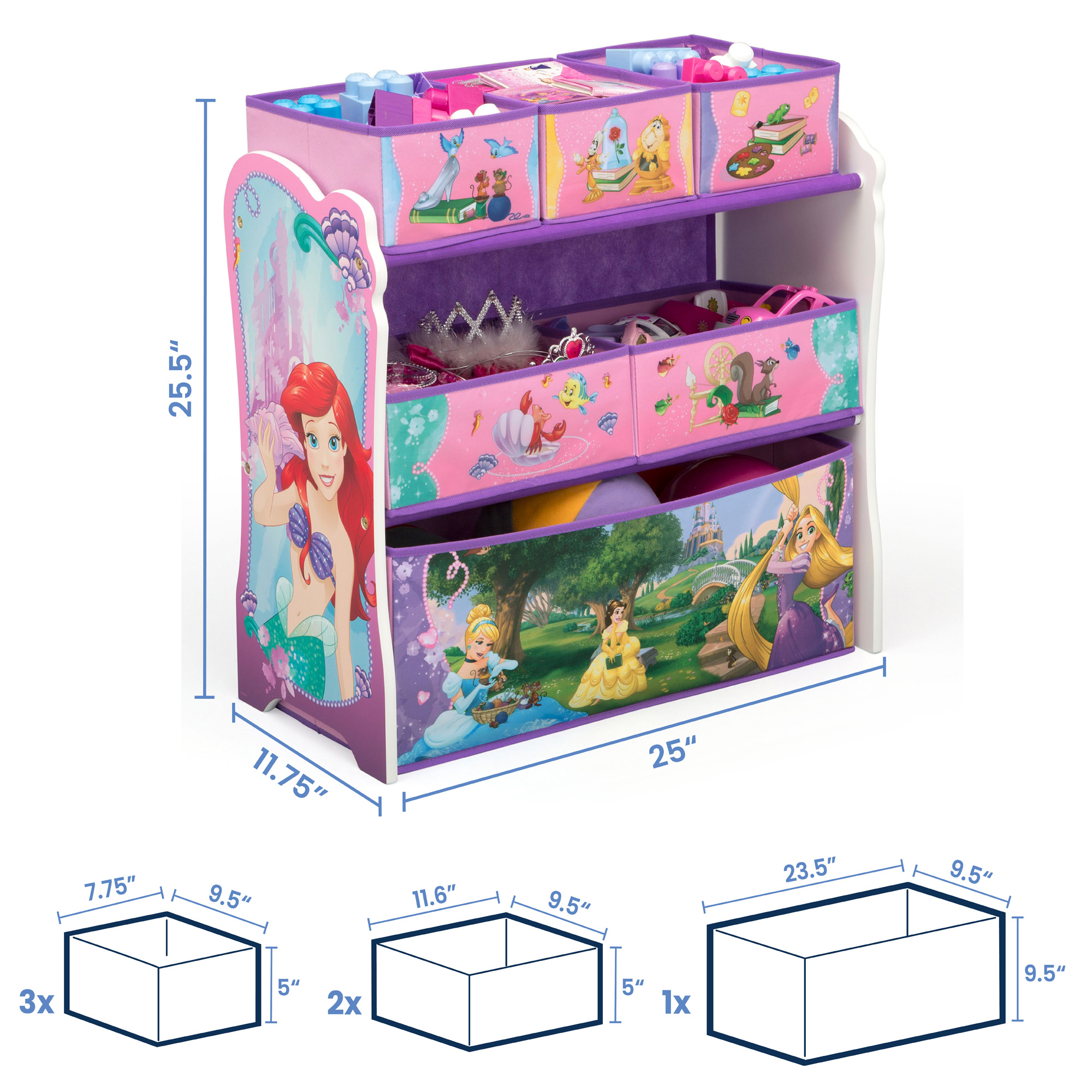 Delta Children Disney Princess Multi-Bin Toy Organizer ชั้นเก็บของเล่นเด็ก