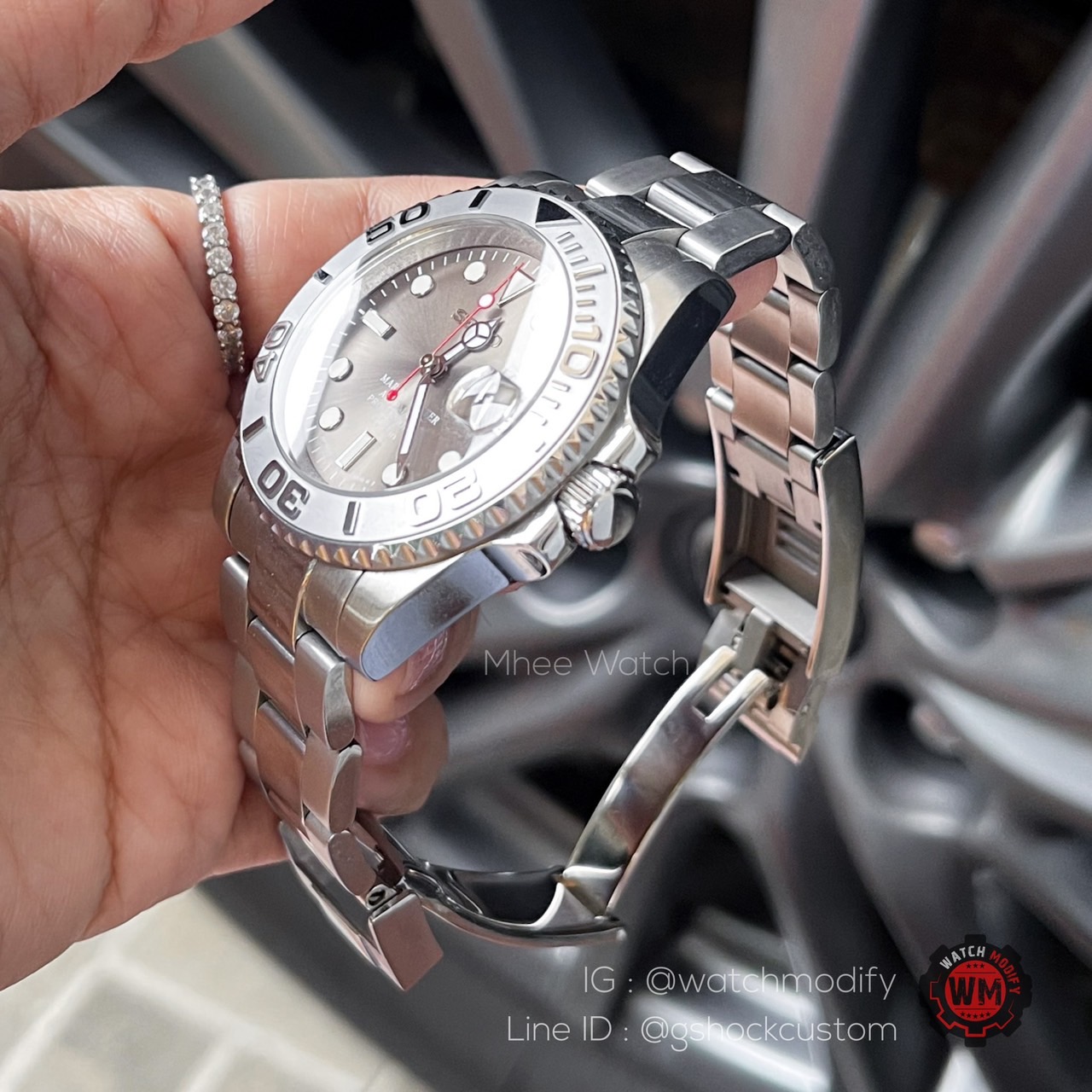 Seiko Modify หน้า Yacht Master Silverหน้าเทาสวยมากครับวัสดุเทพๆระบบAutomatic