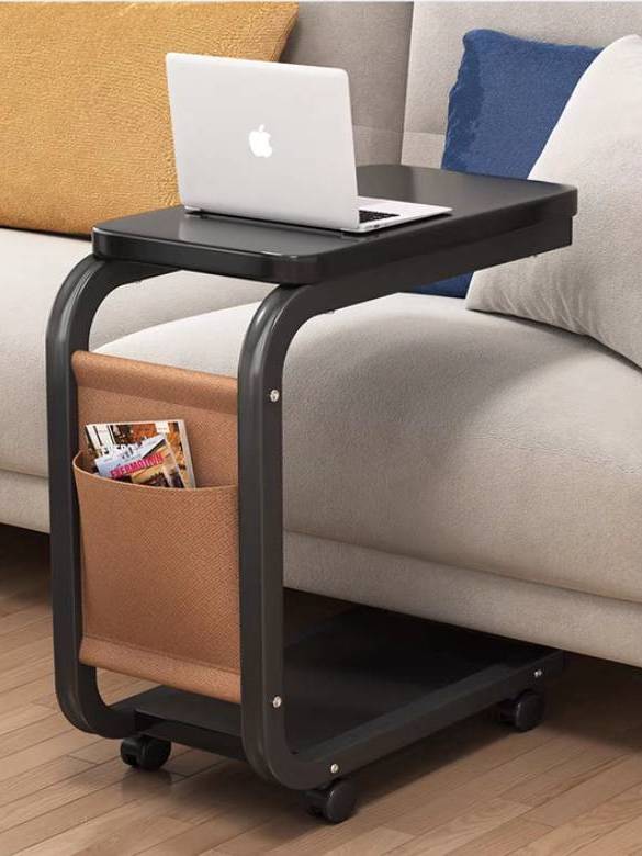 CT233D131 ZEITAKU โต๊ะข้างโซฟา รถเข็นเคลื่อนย้ายได้ โต๊ะกาแฟเล็ก โต๊ะล้อเลื่อน ชั้นวางของข้างเตียง ห้องนั่งเล่นในบ้าน