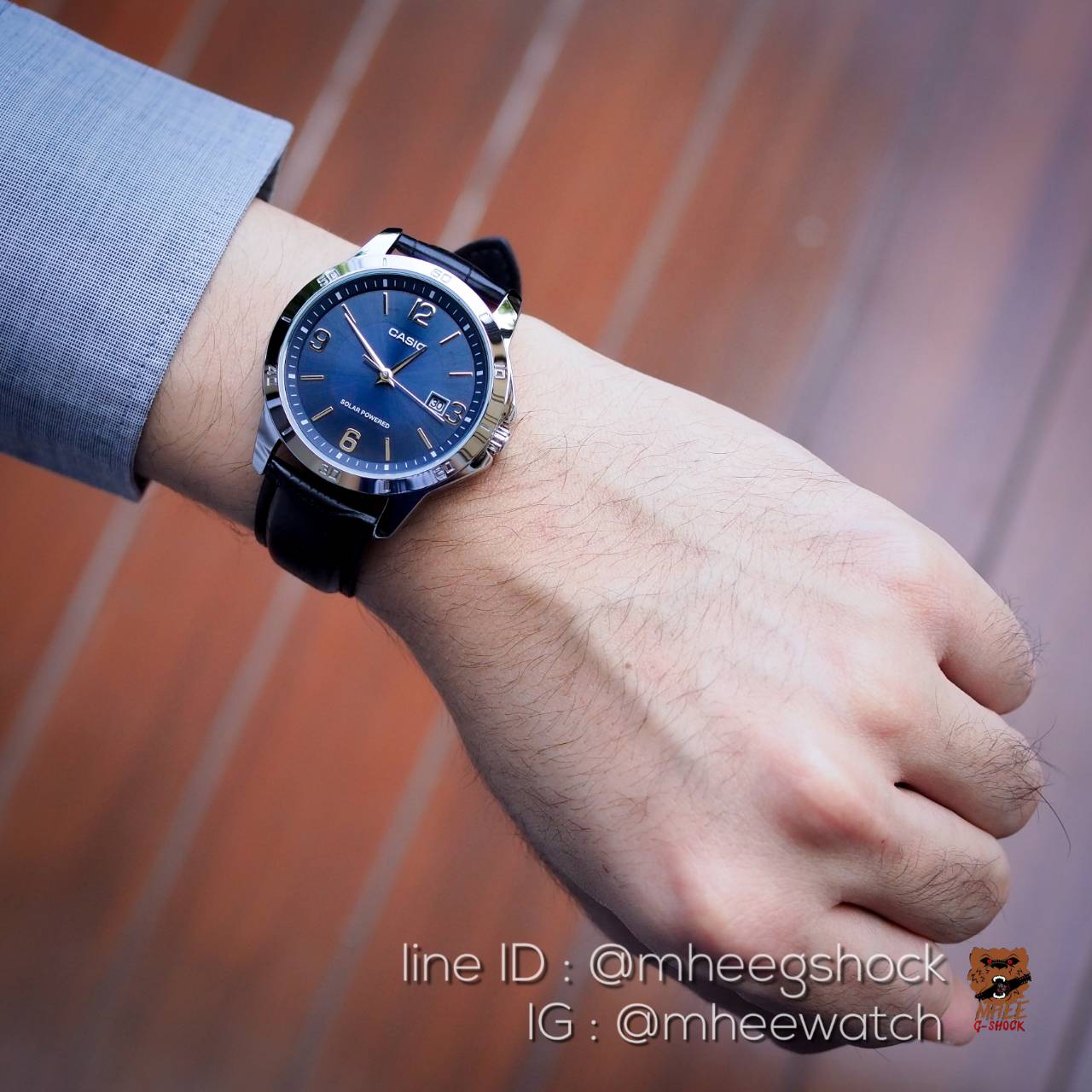 Casio Blue Vintage สายหนัง Tough Solar ของแท้ ประกันศูนย์