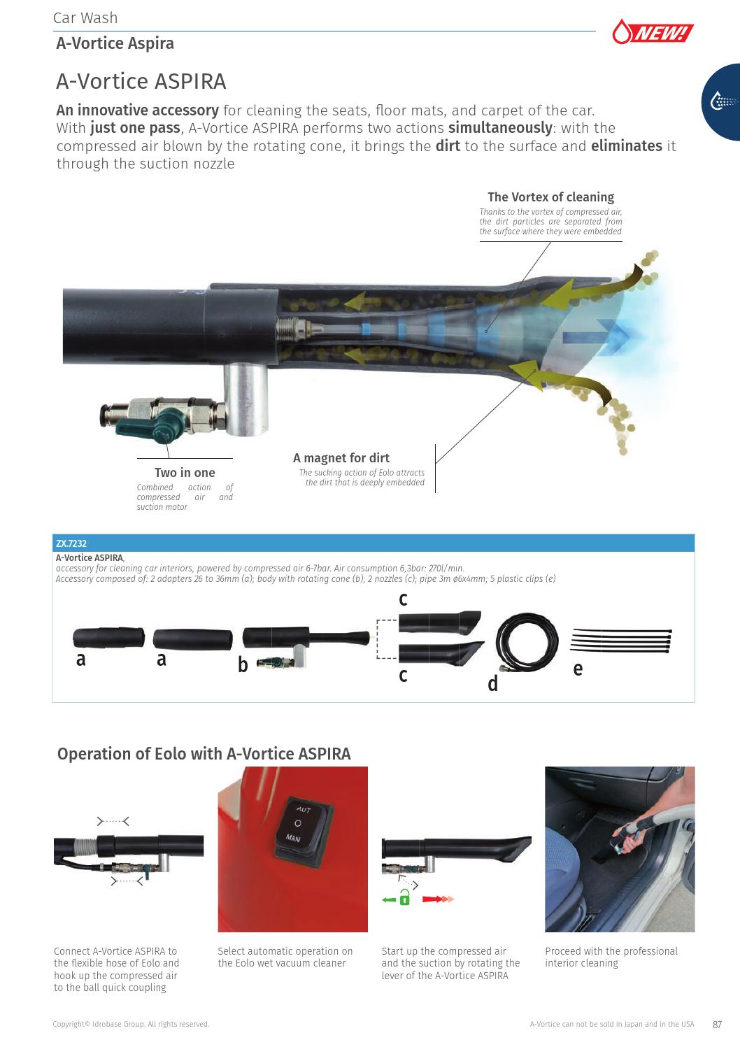 หัวดูดฝุ่นในรถยนต์ IDROBASE รุ่น A-Vortice ASPIRA (ZX7232)