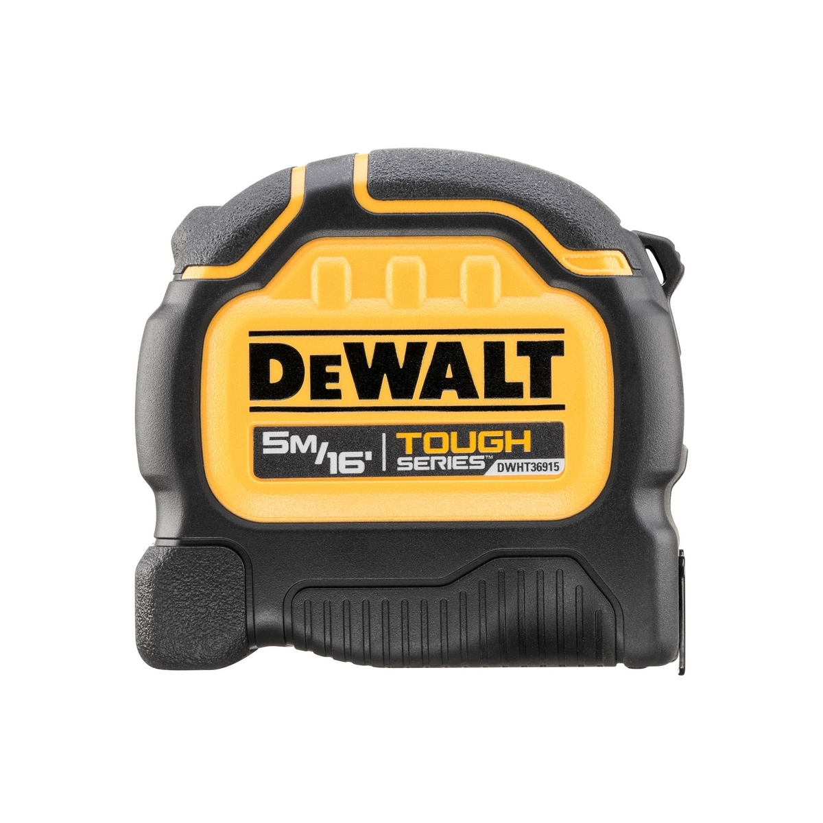 DEWALT ตลับเมตร Tough Tape 5 เมตร รุ่น DWHT36915-30 สายวัดยืดออกได้ 4.9 เมตร โดยไม่หักงอ มีตะขอเกี่ยวแม่เหล็ก