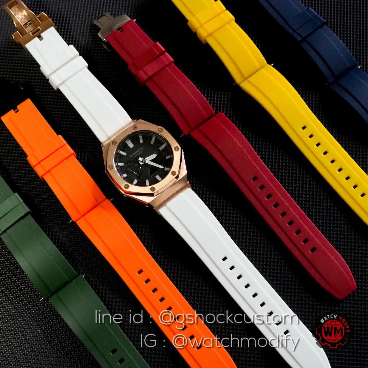 สายRubberใส่กับรุ่น Ga-2100 หน้าAP อย่างดี พร้อมตัว Connector และButterfly สแตนเลส