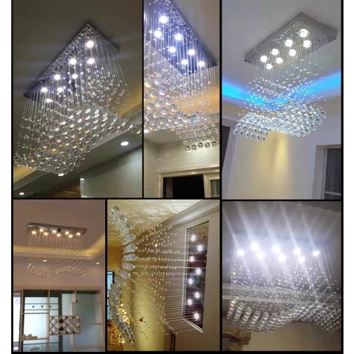 CT195A166 SOTMIA โคมระย้า โคมไฟระย้าฐานสี่เหลี่ยม