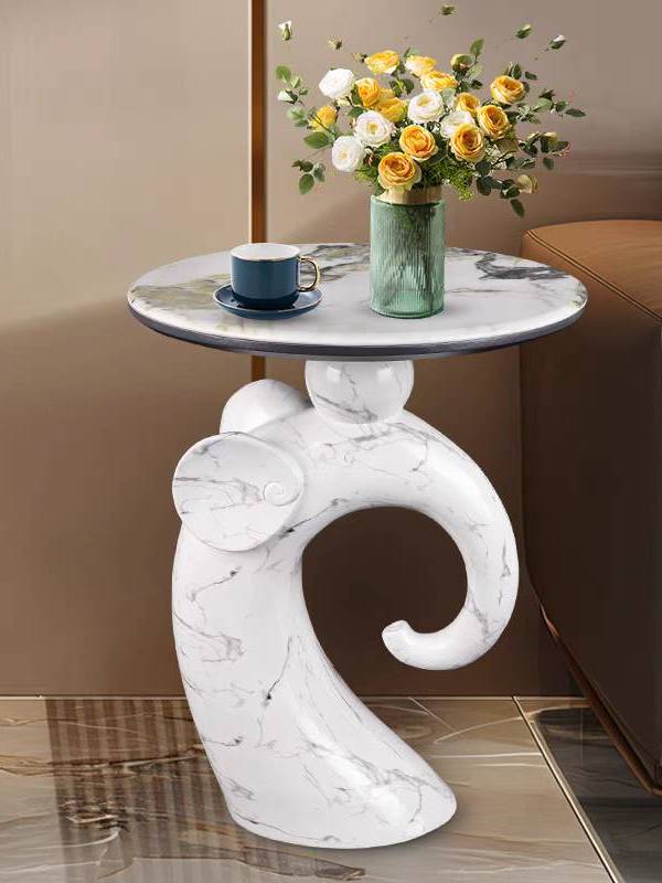 CT221D121 ZEITAKU โต๊ะข้างห้องนั่งเล่น โต๊ะกลมเล็ก ช้าง Coffee table