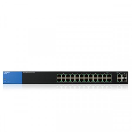 Linksys LGS326MP PoE+ Smart 24 Port Gigabit Network Switch + 2X Gigabit SFP/RJ45 Combo Ports Spanning Tree/Link Aggregation/VLAN, Total Budget 384W