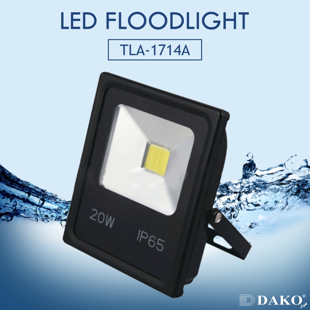 DAKO® LIGHT TLA-1714A DAYLIGHT (แสงเดย์ไลท์) 6500K 20W IP65 โคมไฟฟลัดไลท์ แอลอีดี โคมสปอร์ตไลท์ แอลอีดี ( LED FLOODLIGHT )