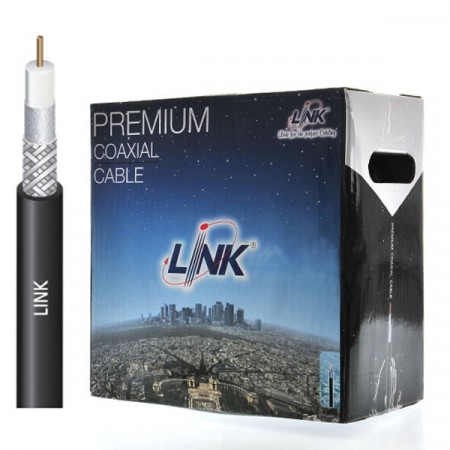 LINK CB-0106A-1 (CB-0106S-1) RG 6/U Cable Black Jacket, 95% Shield Advanced 100m./Easy Box