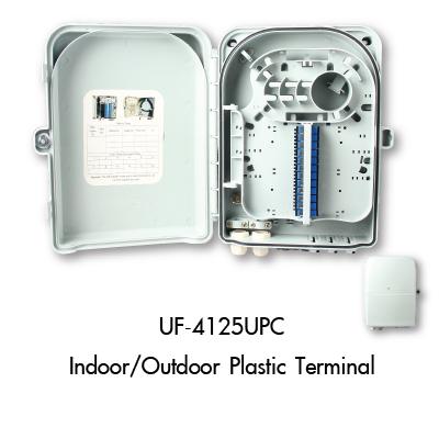 UF-4125A-UPC Indoor/ Outdoor 12 SC/UPC F.O Plastic Terminal Box (w/12 adapter & pigtail ) [H330x W225 x D90 mm]