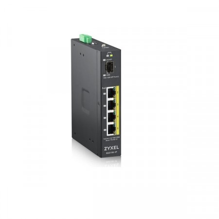 Zyxel RGS100-5P Industrial Switch 5-port Unmanaged PoE Switch รองรับ High Power PoE+ จ่ายไฟได้สูงสุด 30 watt/port, Power Budget 120 watt