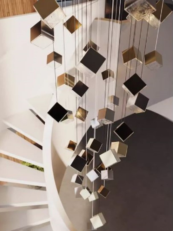 CT203A187 SOTMIA Celebrity stairwell long chandelier โคมระย้า โคมโถงบรรได