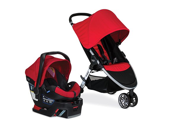 Britax B Agile & B Safe 35 Travel System, Red เซตรถเข็นพร้อมกระเช้าคาร์ซีท