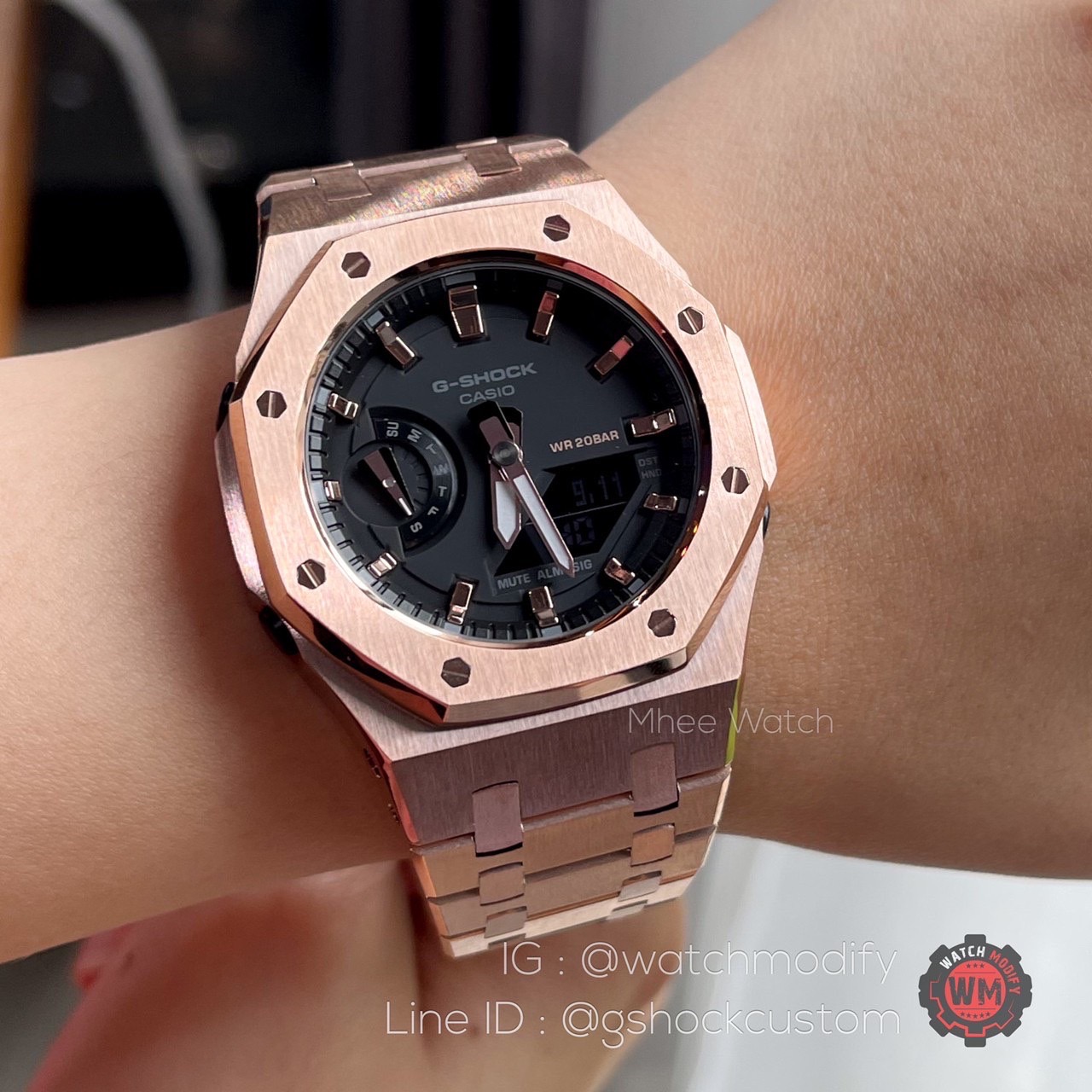 G-Shock Ap Stainless Rosegold Black Dial Size Mini GMA-S2100-1A ของแท้ ประกัน 1 ปี