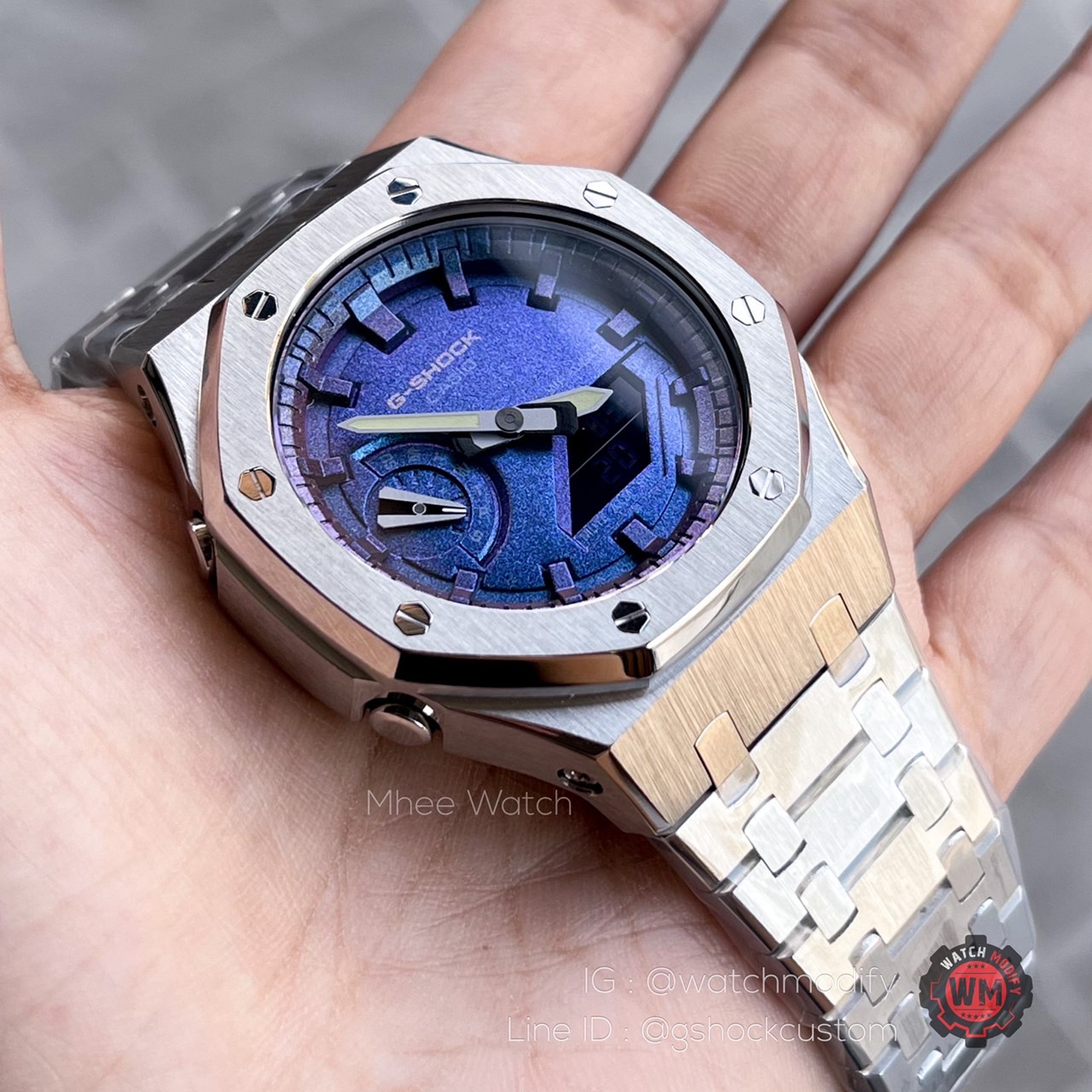 G-Shock Custom AP Style Titanium Color Dial with Gen3 Silver Strap