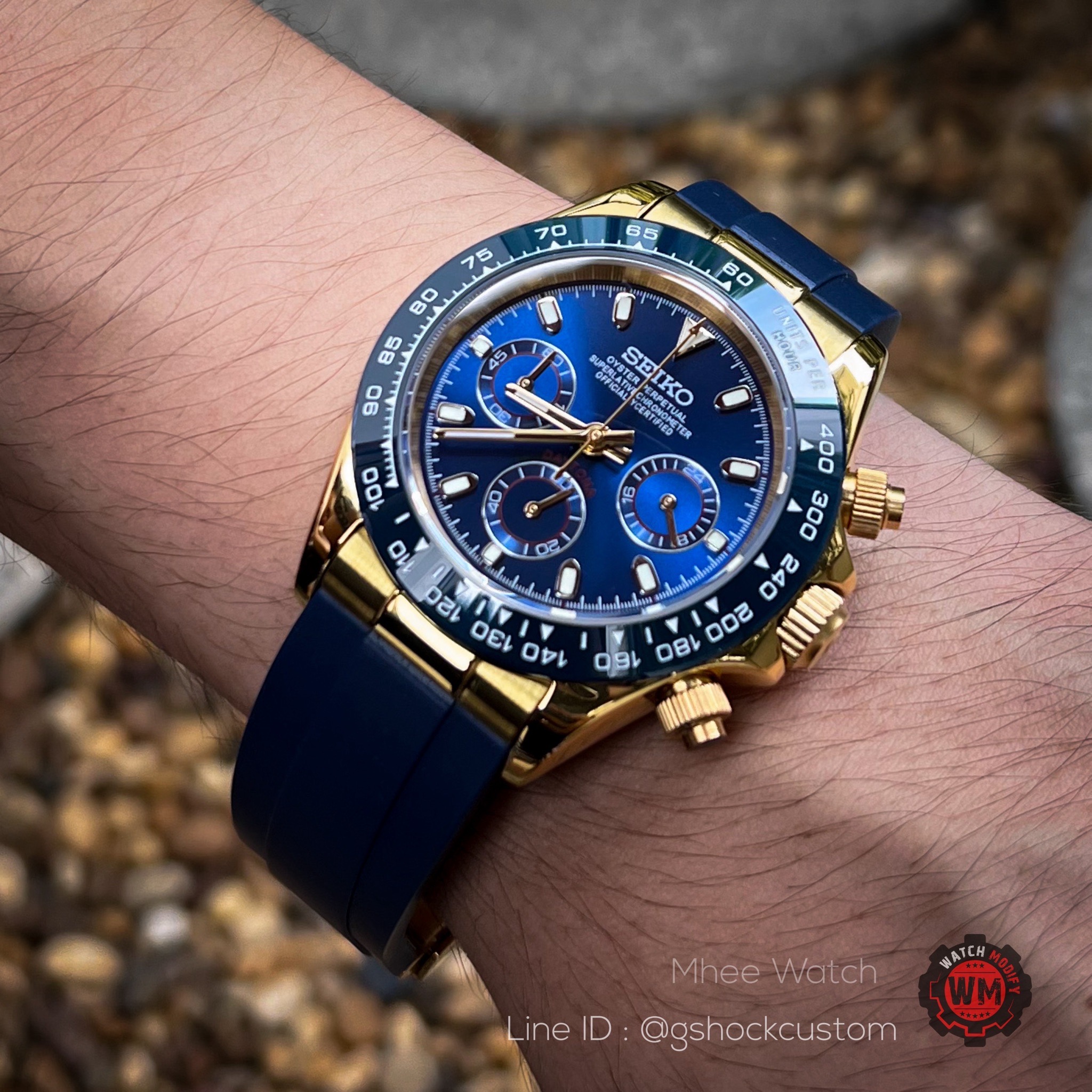 vk63 mod デイトナ アイスブルー　nh35 Blue Oyster-flex Daytona Seiko Mod 40 – NH35 Mod Watch Shop