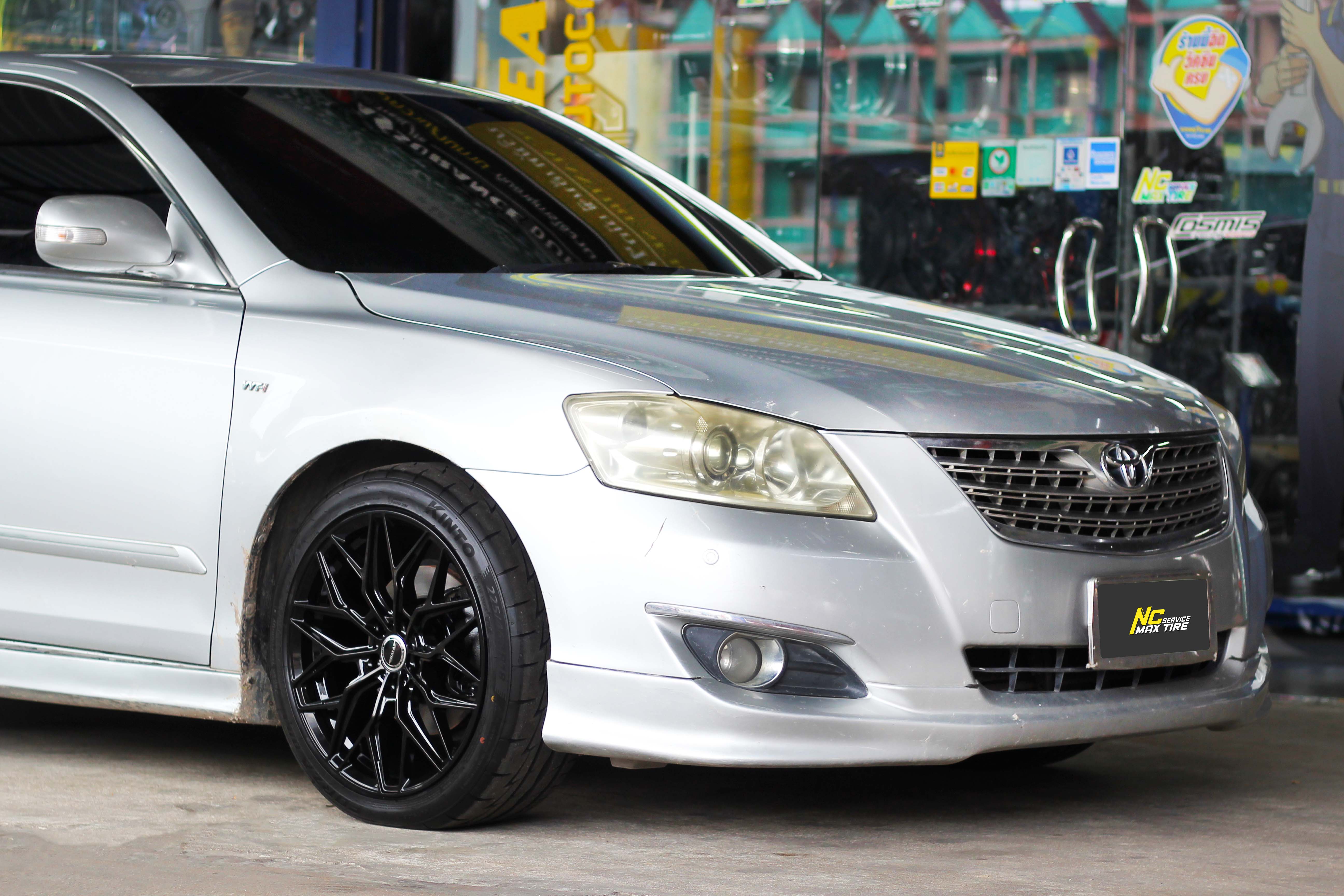 NCรีวิว.EP689 TOYOTA CAMRY NAYA WHEELS : ALPHA-8 18x8.5 5H113 ET35 ล้อแม็กสีดำเงาทั้งวง