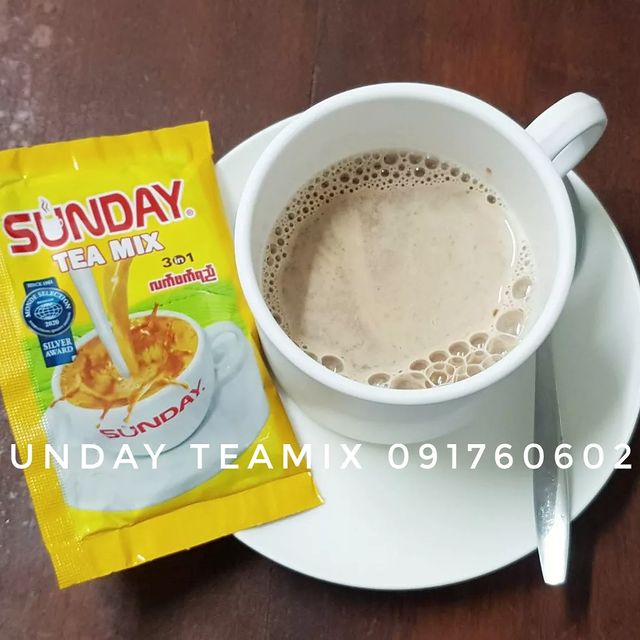 ชาพม่า ชานมพม่า ชานมอร่อย ของกินพม่า ขนมพม่า อาหารพม่า ชานมทรีอินวัน ชานม3in1 sunday teamix 3in1 ชานมขายดี ชานมสำเร็จรูป