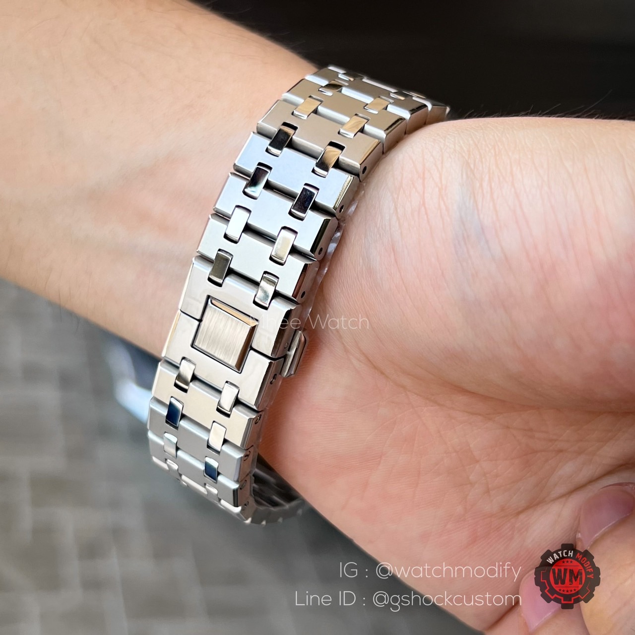 G-Shock Customized AP Style with Silver Sandblasting Twotone Case Silver Dial