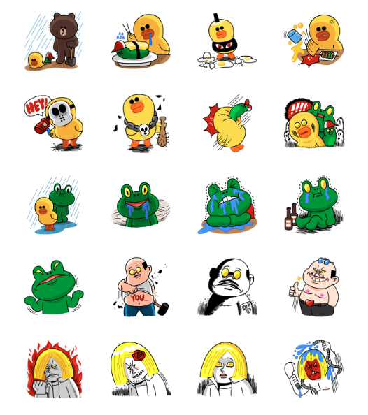 ขายสติกเกอร์ไลน์ เหล่าตัวละคร LINE ยามโกรธจัด
