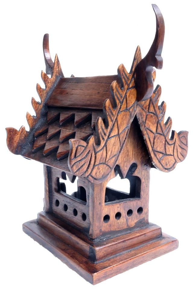 ศาลไม้จิ๋ว ศาลพระภูมิไม้ชั้นเดียวขนาด 8 x 6 x 5 นิ้ว