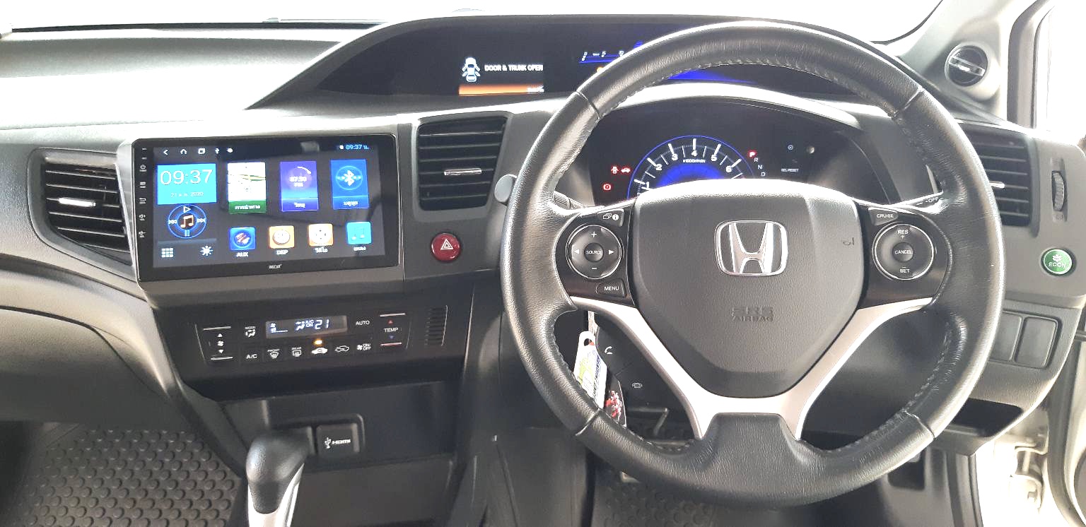 จอแอนดรอยติดรถ HONDA 9นิ้ว CIVIC FB 2012-2015 ปลั๊กตรงรุ่น ไม่มีตัดต่อสายไฟ