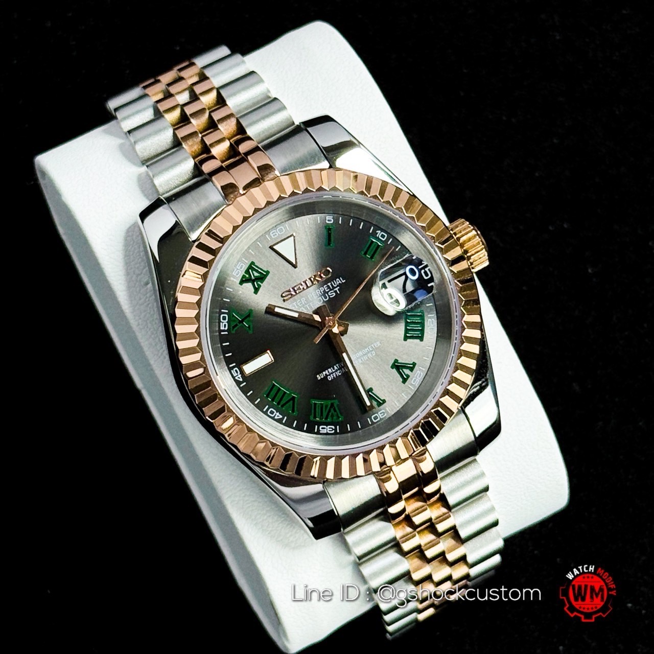 Seikomod Datejust 36mm,39mm Wimbledon Everose Two-Tone Jubilee Strap