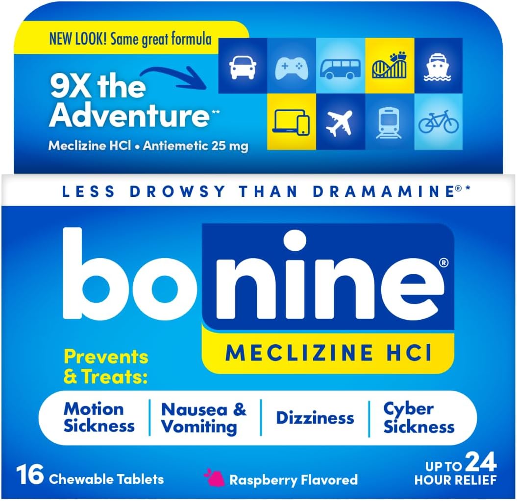 Bonine Non-Drowsy Motion Sickness Relief เม็ดอมบรรเทาอาการคลื่นไส้จากอาการเมารถ เมาเรือ แบบไม่ง่วง