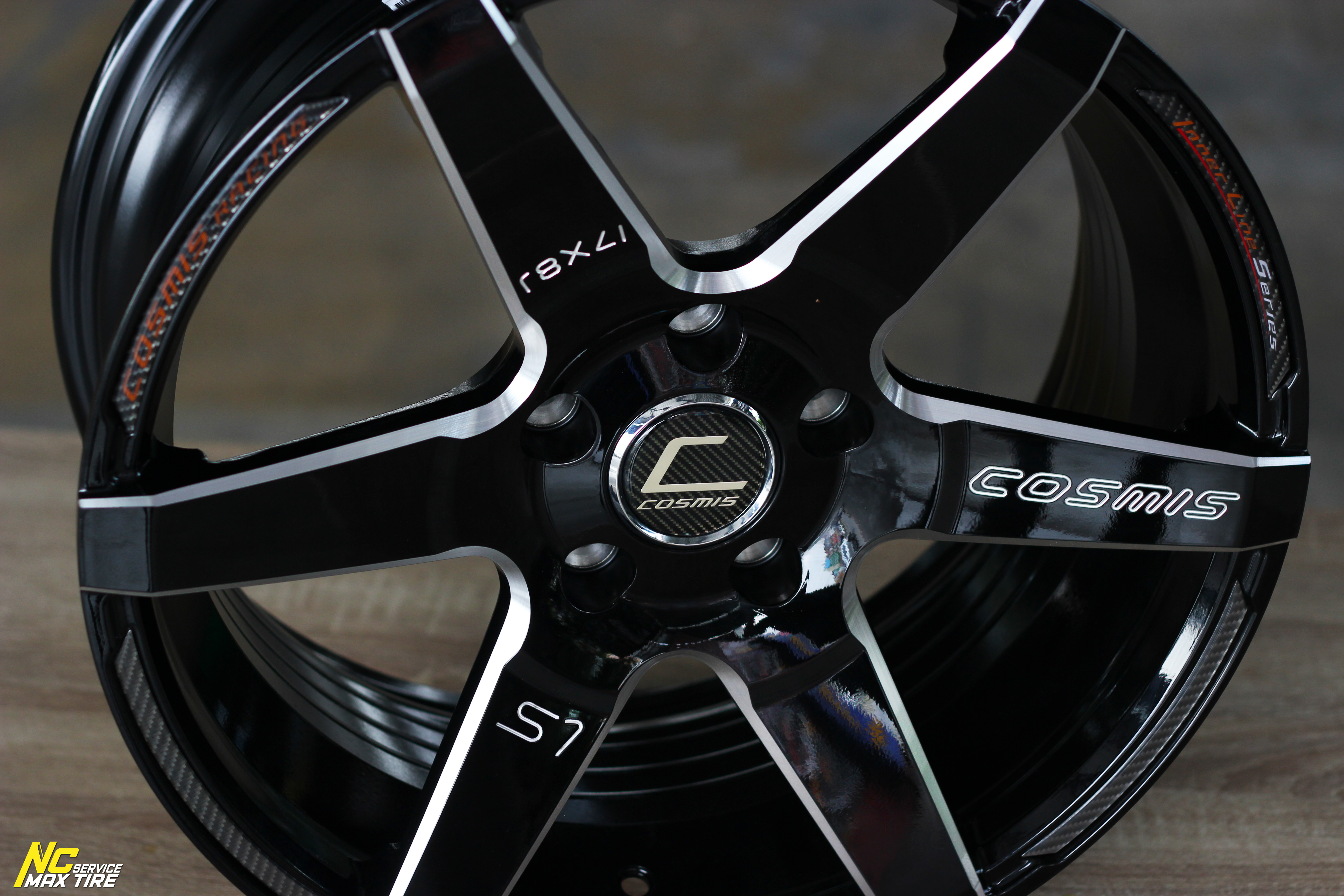 ล้อแม็กขอบ17 / Cosmis / Innerline / S1 / 17x8.0 5H114.3 ET30 / ล้อแม็กสีดำเงา+CNCข้างก้าน / NC / PP
