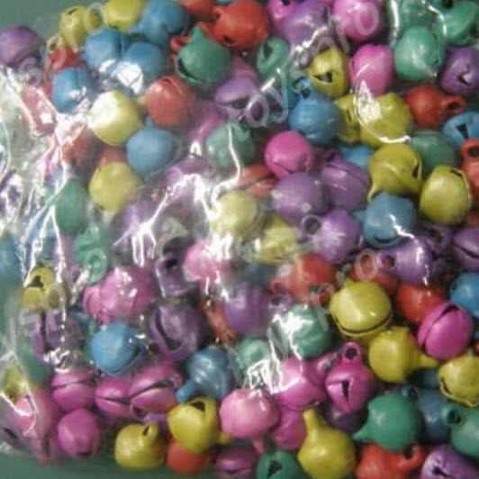 กระพรวนโลหะเคลือบสีด้าน 5 ม.ม. คละสี / 50 เม็ด