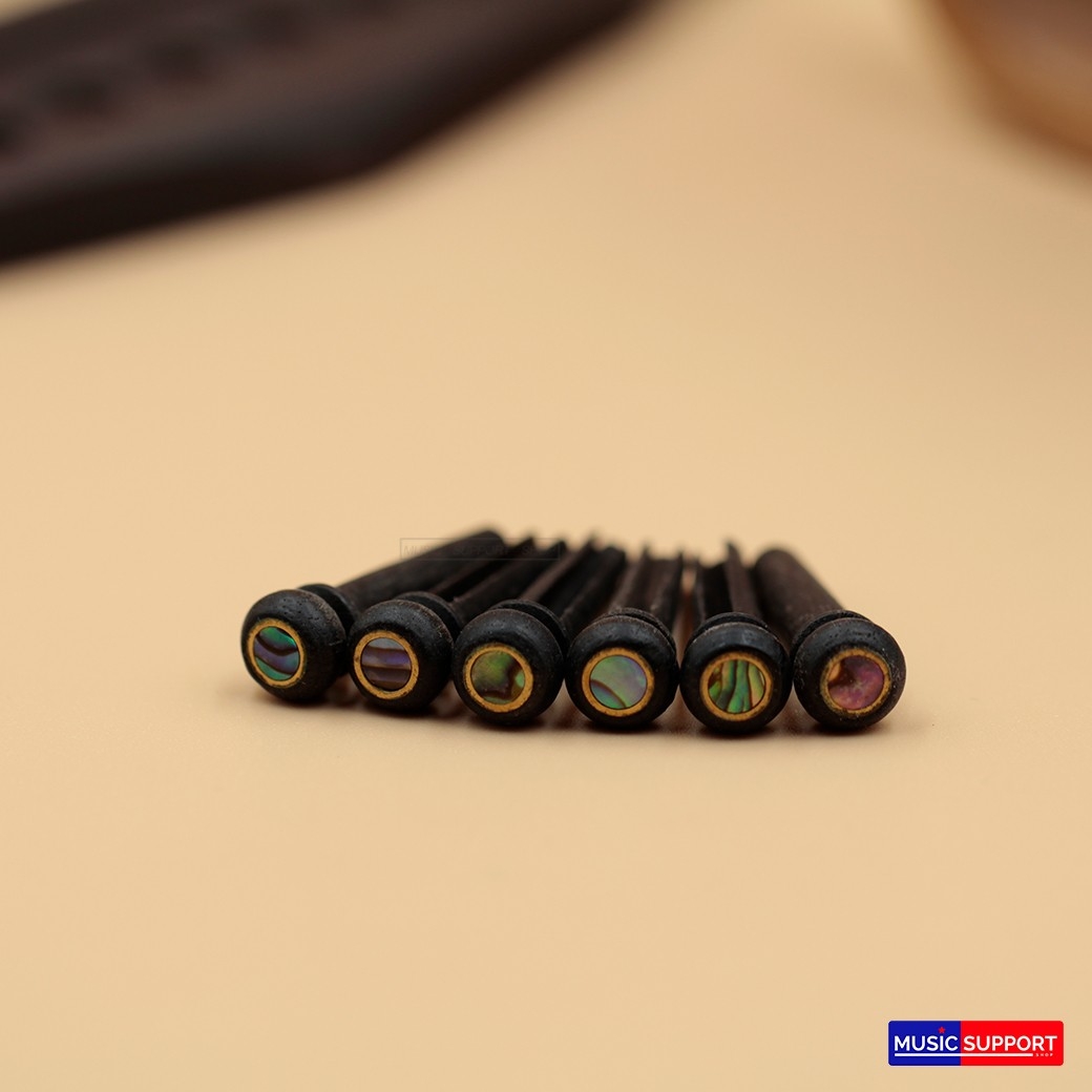 หมุดพิณ Ebony DHM-PINE วงทอง (6ตัว)