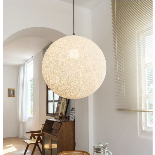 CT177A129 SOTMIA โคมไฟสานหวาย โคมไฟสไตล์นอร์ดิก โคมไฟทรงกลม โดมไฟประดิษฐ์ โคมไฟเพดาน โคมไฟแต่งห้อง