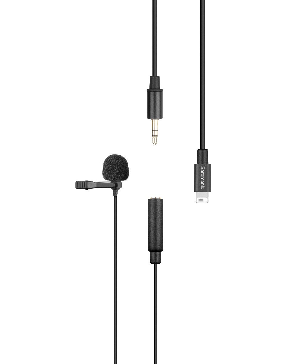 Saramonic LavMicro-U1A ไมโครโฟนแบบสายหนีบปกเสื้อ ความยาว 2 เมตร สำหรับ โทรศัพท์มือถือ Apple(ios) iPhone ผ่านพอร์ต Lightning