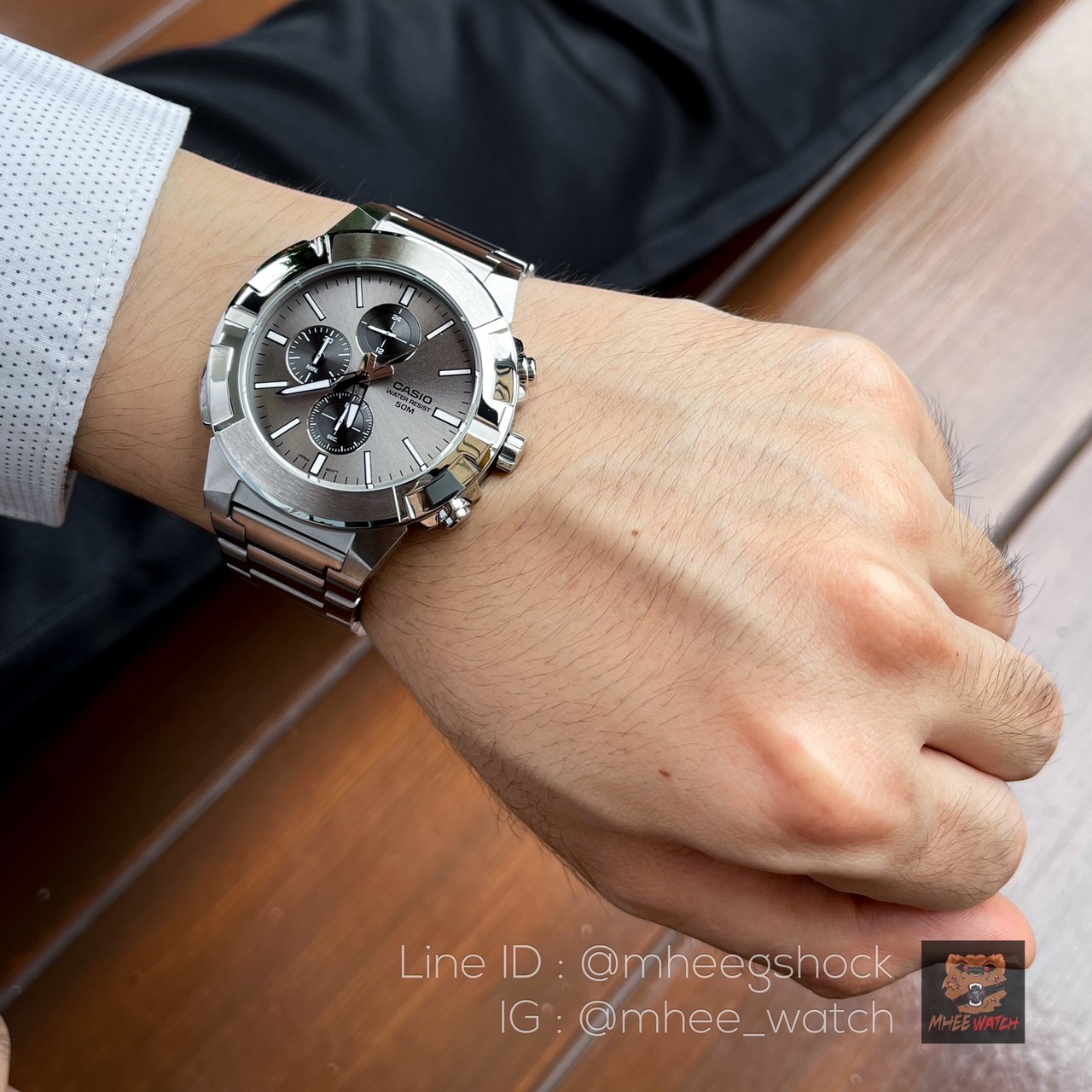 นาฬิกา Casio G-Steel จอ Chronograph บรอนส์เงิน ของแท้ ประกันศูนย์