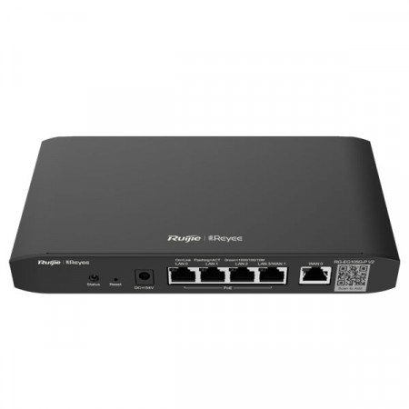 Reyee RG-EG105G-P V2 Cloud Managed Router 2 WAN Load Balancing Support , 5 Gigabit Ethernet Ports (WAN/LAN), Including 4 PoE/POE+ Ports with 54W POE Power budget, Free Cloud Management
