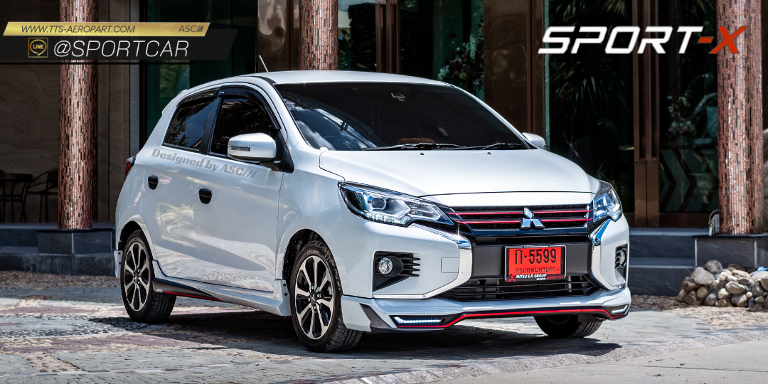 ชุดแต่ง Mirage 2024 2023 2022 2021 2020 ทรง Sport X V2 - มิตซูบิชิ มิราจ ใหม่ mirage แต่งสวย สเกิร์ต รอบคัน Mirage ราคาเบาๆ line id : @sportcar