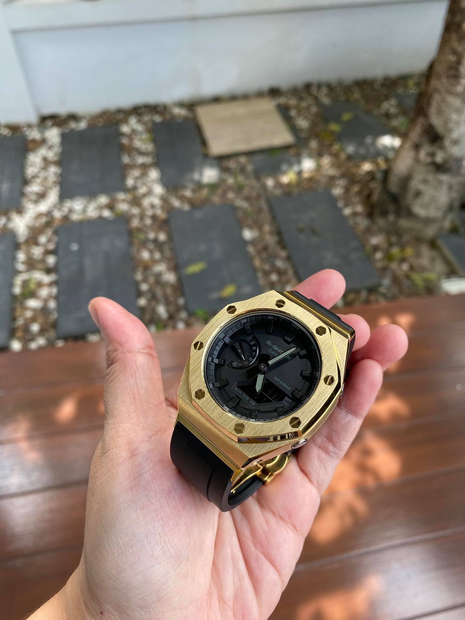 G-Shock Ga-2100-1a1 Ap Rubber Stainless Gold Black ตัวเรือนเลิกผลิตแล้ว