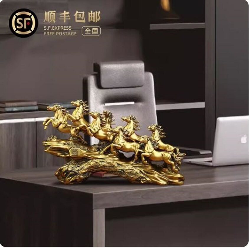 CT193B130 HAOYUN โมเดลม้าแปดตัว ม้านำโชค ของขวัญขึ้นบ้านใหม่ ของขวัญเลื่อนตำแหน่ง