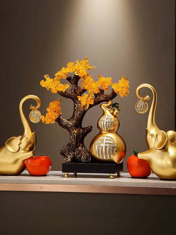 CT204B139 HAOYUN ต้นไม้เงินดูดทรัพย์ Gift ของขวัญ ขึ้นบ้านใหม่ เปิดร้าน Gold fruit money tree ornaments